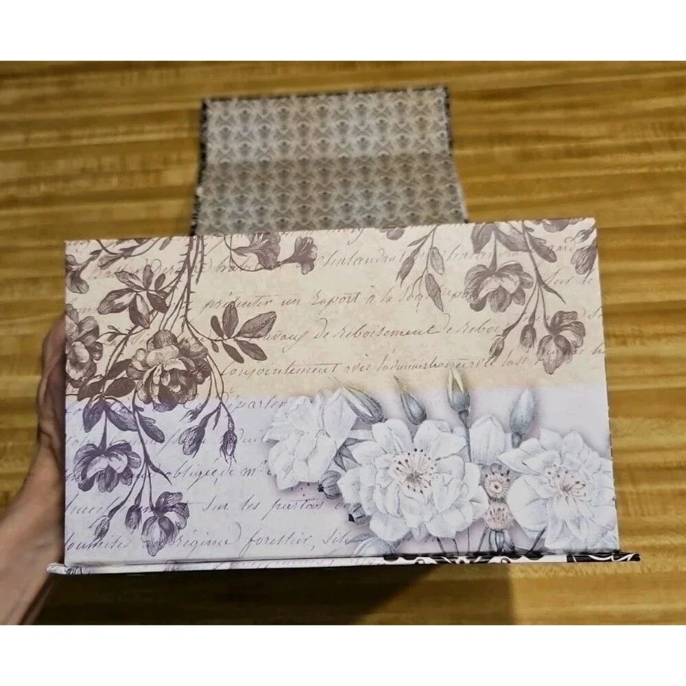Elegant Storage Box Grey & Black Paris Art Nouveau Live Laugh Love 9